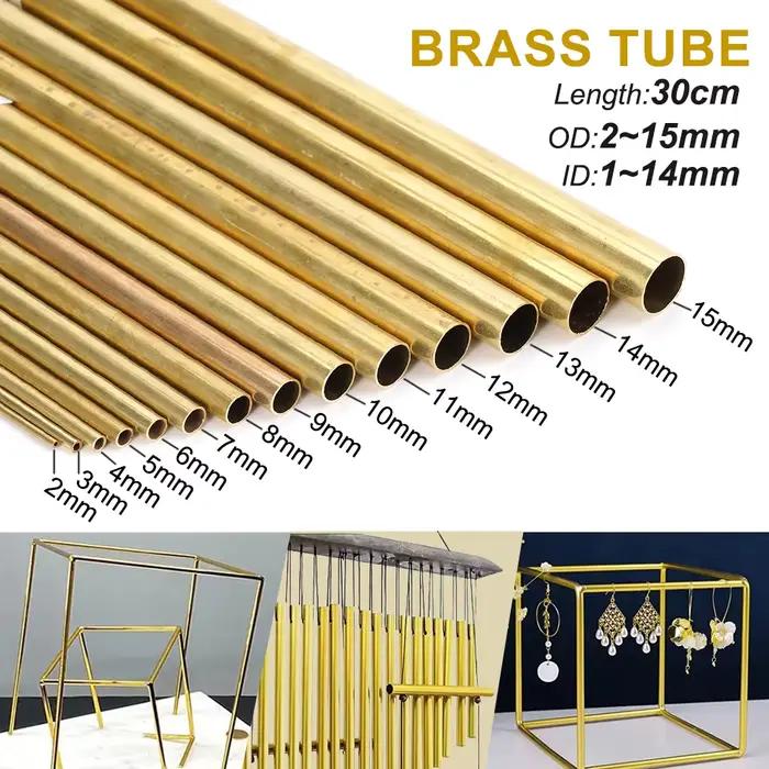 Tubes en laiton bricolage tuyau rond diamètre 2/3/4/5/6/7/8/9/10/12mm longueur 300mm de Long 0.5mm mur Tube en laiton modélisme tige outil de coupe