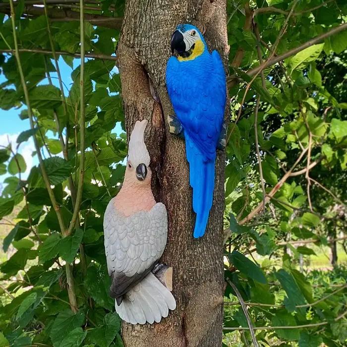 Statue de perroquet murale pour jardin extérieur