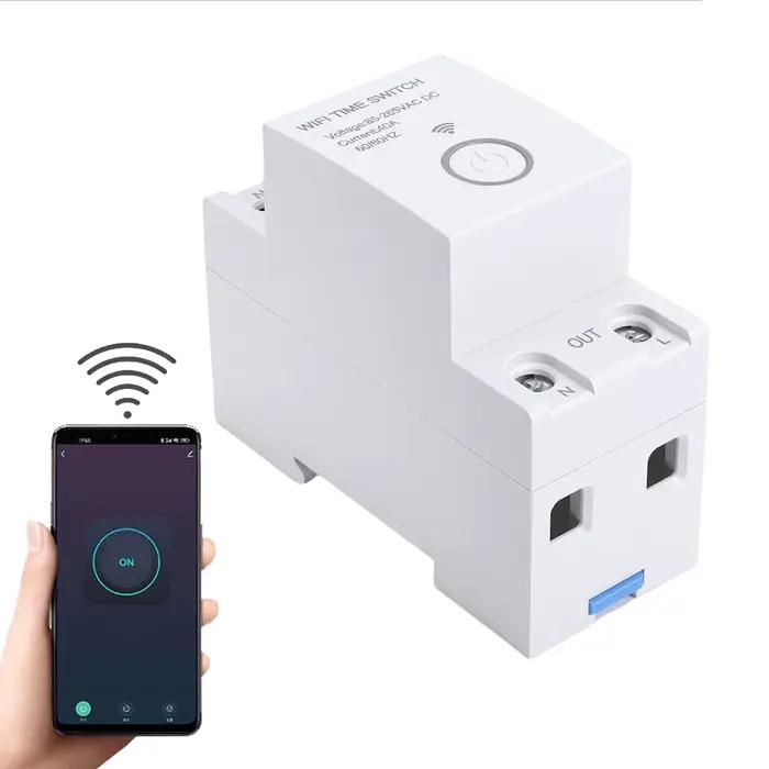 Minuteur intelligent WiFi 2P 40A programmable avec contrôle par application et commande vocale pour la maison