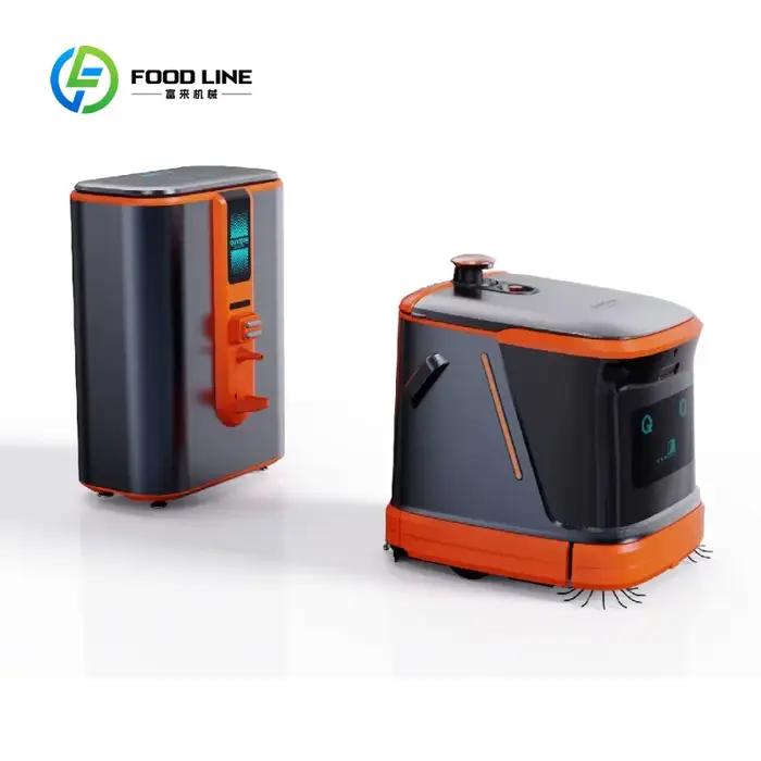 Robot autonome de nettoyage de sols commercial, commande PLC, nettoyage humide et sec, pour supermarchés, hôtels, ateliers industriels et espaces professionnels