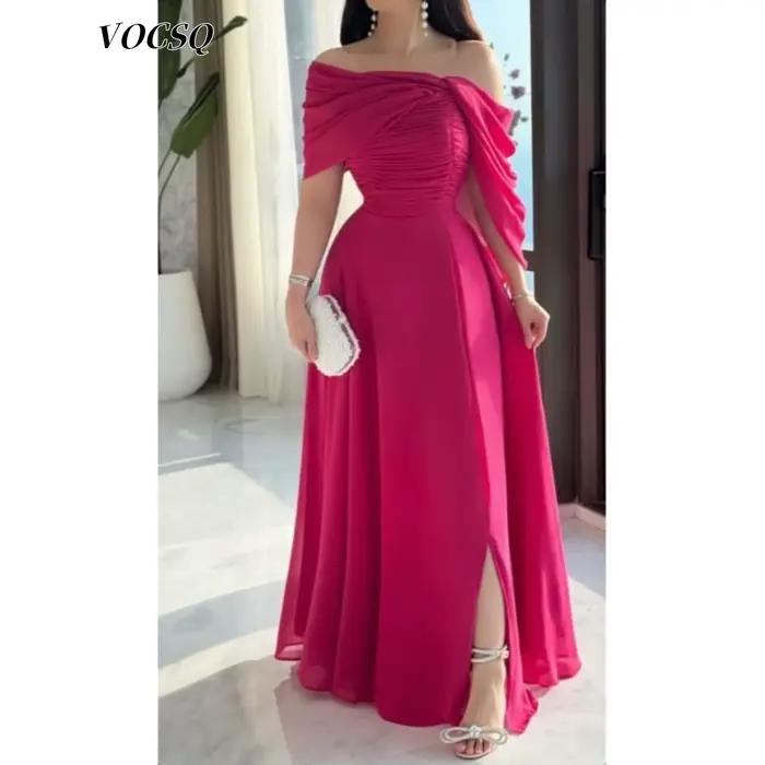 Robes de soirée en mousseline de soie A-Line pour femmes, robes de Rhpersonnalisées, 2025