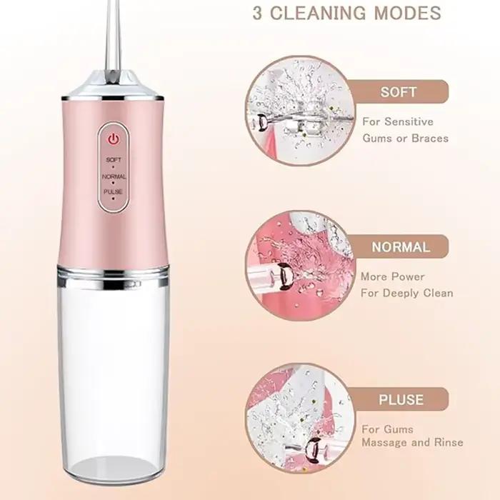 Irrigateur Chevportable USB, hydropulseur dentaire, jet d'eau, outils de sélection de livres, dents, 200ml, 4 buses