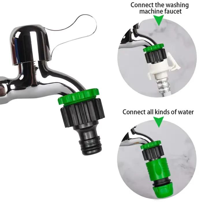 Connecteur de robinet de tuyau d'arrosage 3/4 pouces et 1/2