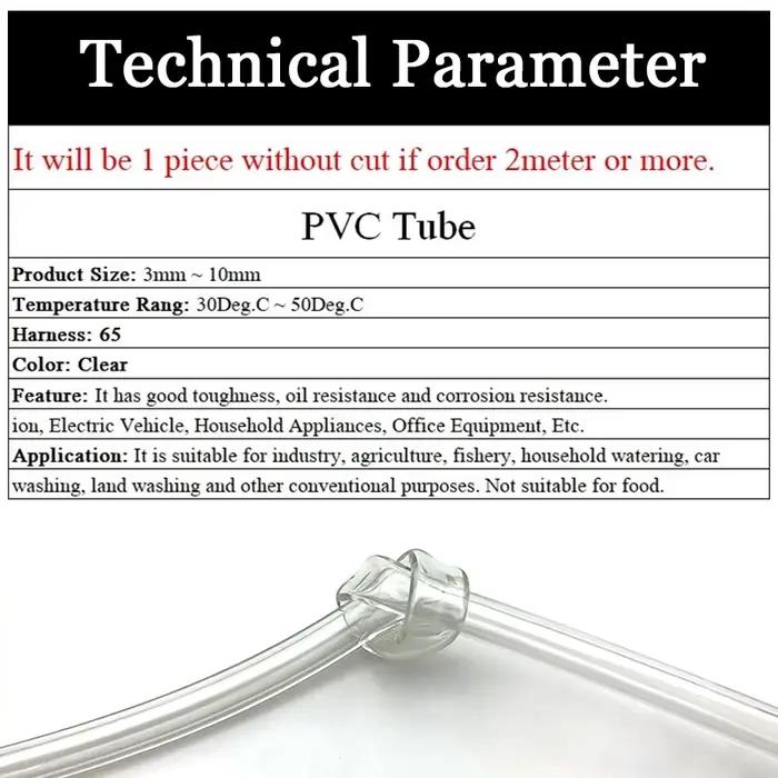 Tuyau souple en PVC Transparent ID 2 3 4 5 6 7 8 9 10 12 13 16 19 25 32mm