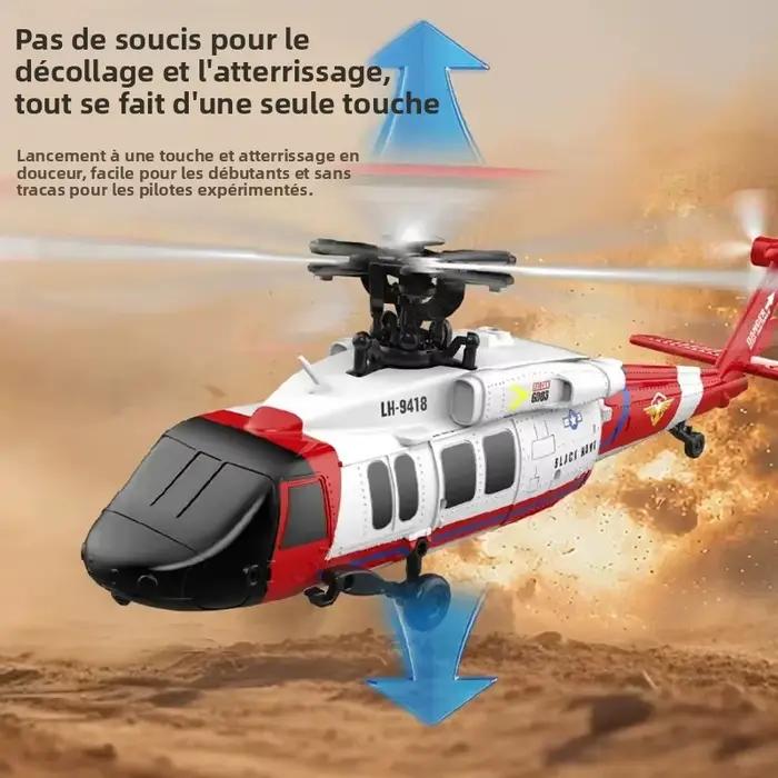 JJRC 6CH RC hélicoptère U9901 UH-60L 6 axes Aileron-free Design Fighter Jet avec moteur sans brosse altitude maintenir flux optique une clé décollage 3D rouleau avionToy pour enfants et adultes cadeau