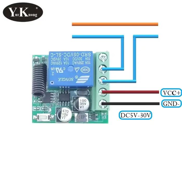 Commutateur à télécommande DC5V-30V récepteur DC12V-24V émetteur à distance DC12V 14V 18V 24V 1527 PCB conseil installent le bouton externe