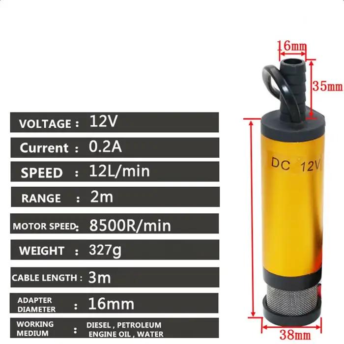 Mini pompe Submersible électrique Portable 12V/24V DC
