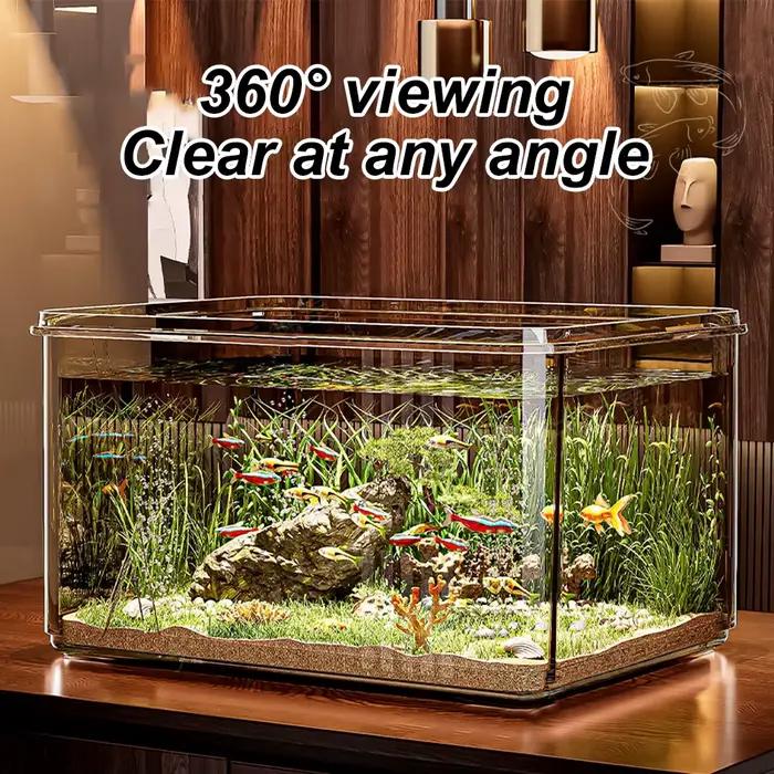 Aquarium Transparent de bureau créatif, 1 pièce, pour bureau, décoration de maison, rectangulaire (réservoir nu, pas de paysages ni de pierres incluses)