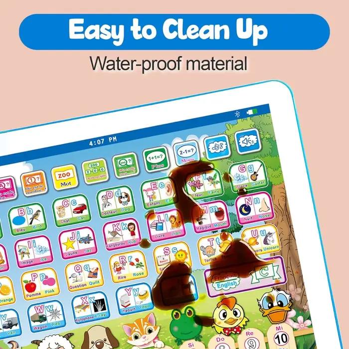 Tablette d'apprentissage bilingue française et anglaise, jouet pour apprendre l'alphabet, les chiffres ABC, l'orthographe des mots | Jouets éducatifs interactifs pour enfants