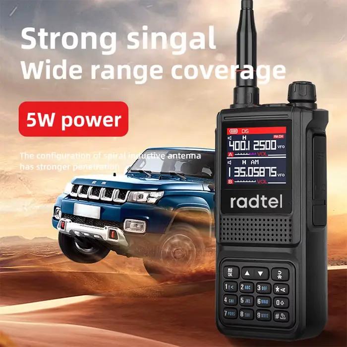 Radtel RT-470L 5W 6 bandes Radio bidirectionnelle amateur 256 canaux Talkie-walkie bande aérienne Scanner de police couleur LCD NOAA Aviation