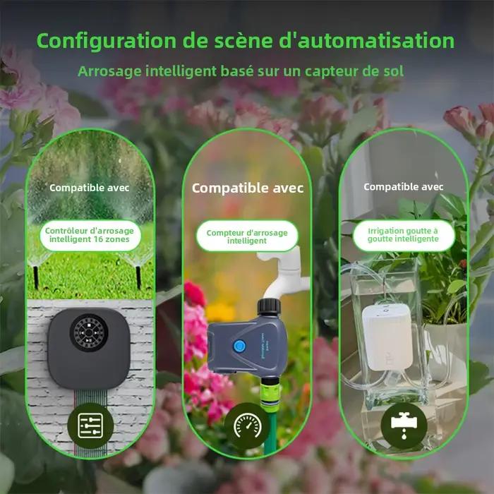 Haozee Tuya Smart WiFi Capteur d'humidité du sol intelligent IP66 étanche Moniteur de température