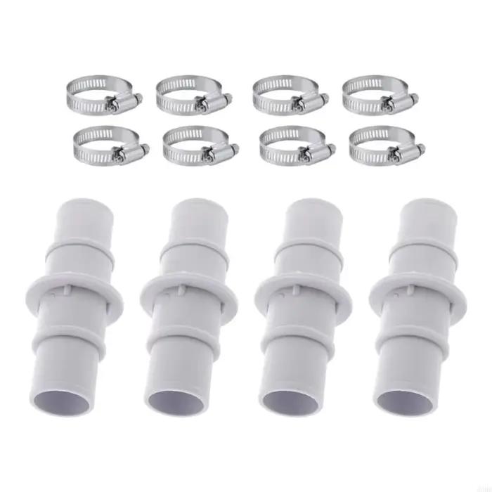 Le paquet remplacement tuyau piscine Flexible contient 4 coupleurs en PVC fiables 8 attaches en acier pour 69HD