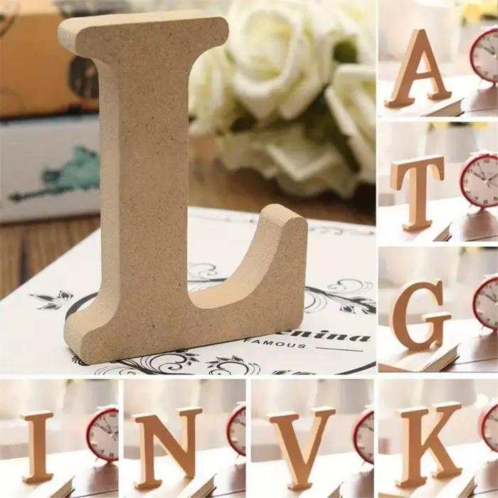 26 lettres de l'alphabet en bois, bricolage artisanal, lettres décoratives tridimensionnelles, décorations, fournitures artisanales