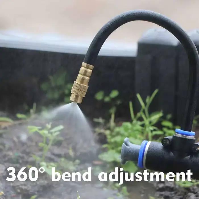 30-5m 1/4" 4/6mm Système de refroidissement par brumisation 360 ° Pulvérisateur atomiseur à buse réglable à courbure