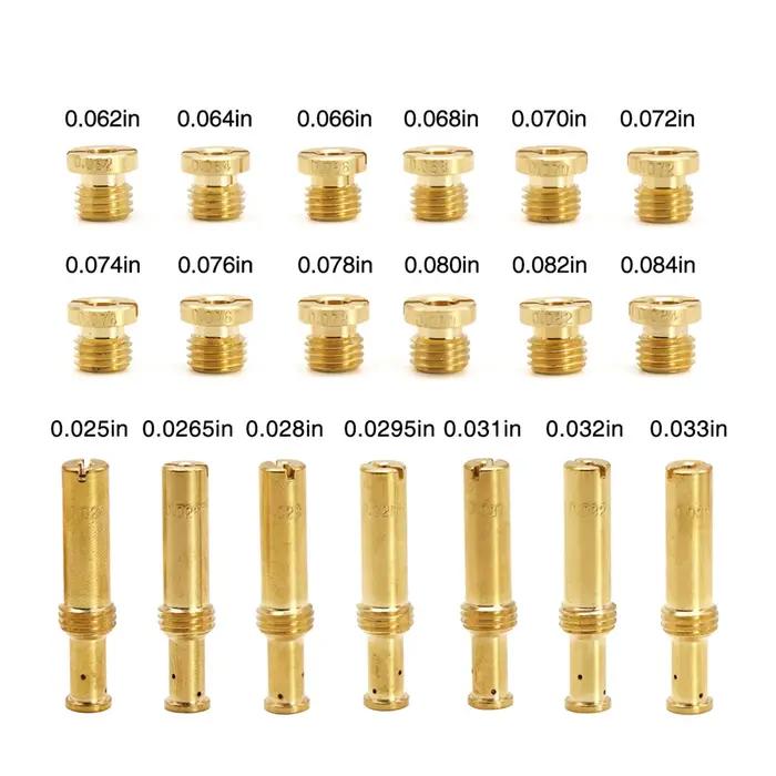 Kit de jets 19 pièces comprenant 7 jets intermédiaires et 12 jets principaux haute performance pour carburateurs S&S Super B G E