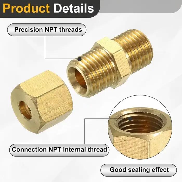 Raccord de compression en laiton 4 5 6 8 10 12 16mm 1/8" 3/16" 1/4" 5/16" 3/8" 1/2" Connecteur