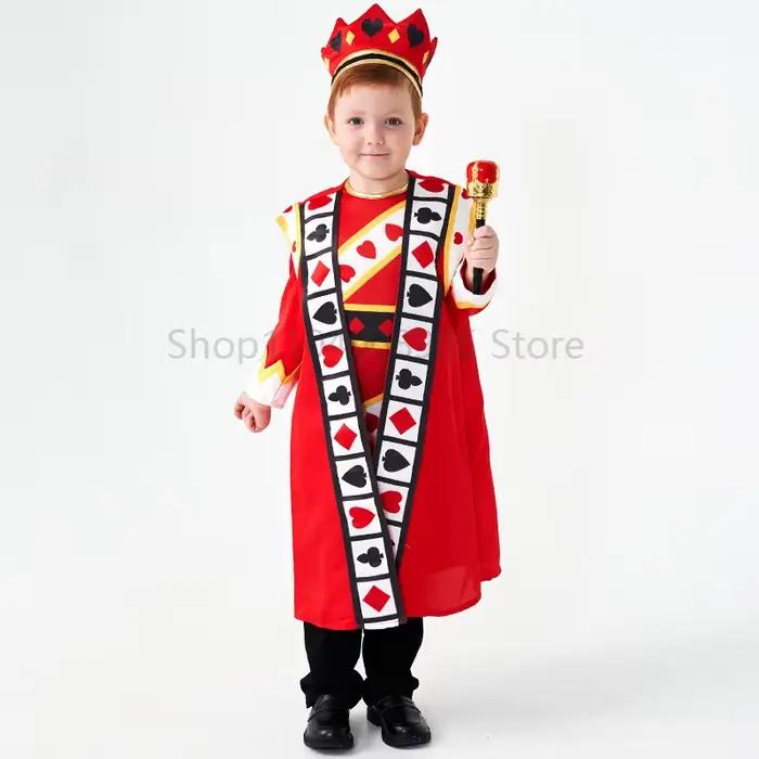 Costume de roi pour enfants avec Cape couronne, ensemble de vêtements à thème de Poker Royal pour enfants, tenue de fête et de scène