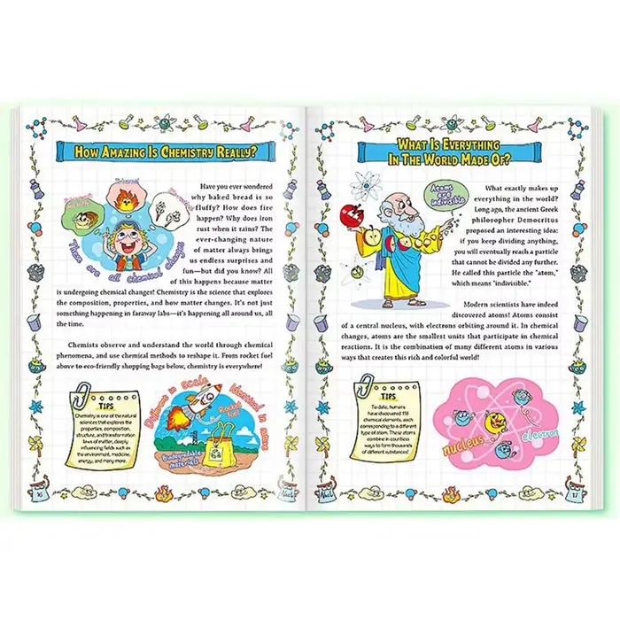 Ma première aventure en chimie : un guide de bande dessinée amusant pour les enfants, pour apprendre sans s'efforcer. Comprendre plus en profondeur. Tombez amoureux de la chimie