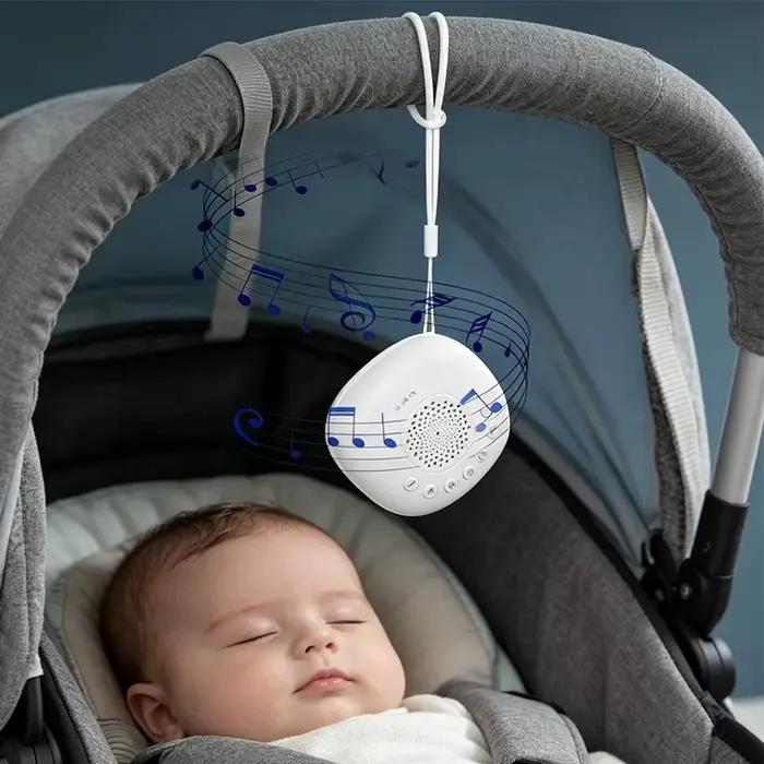 Machine à bruit blanc 2-en-1 portable USB pour bébé, 20 sons apaisants, veilleuse LED, batterie rechargeable intégrée