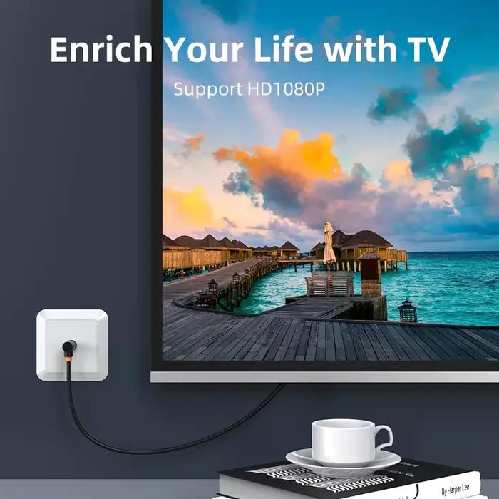 CABLETIME – câble TV numérique 90 degrés, antenne Satellite de haute qualité, STB pour télévision HD, ligne vidéo C317