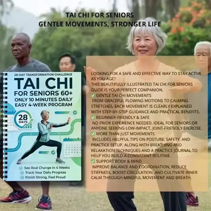 Défi de transformation en 28 jours, Tai Ji pour les seniors, seulement 10 minutes par jour, marche Tai Ji facile, programme de 4 semaines, livre