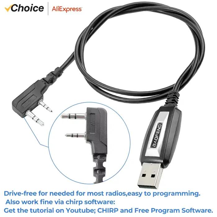 Câble de programmation Baofeng câble de programmation USB avec CD pour Baofeng UV5R UV82 BF888S Bf-5rh 13plus