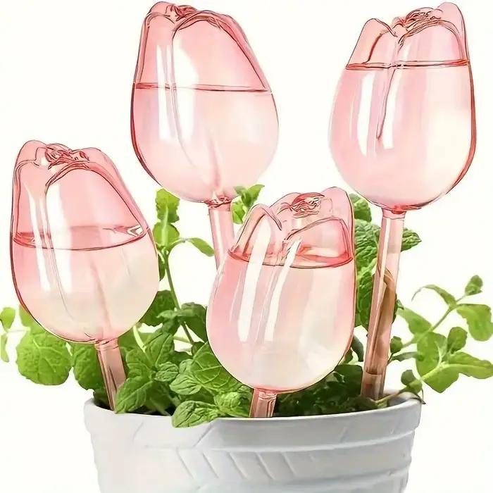 Boules d'arrosage en plastique pour plantes tulipes roses