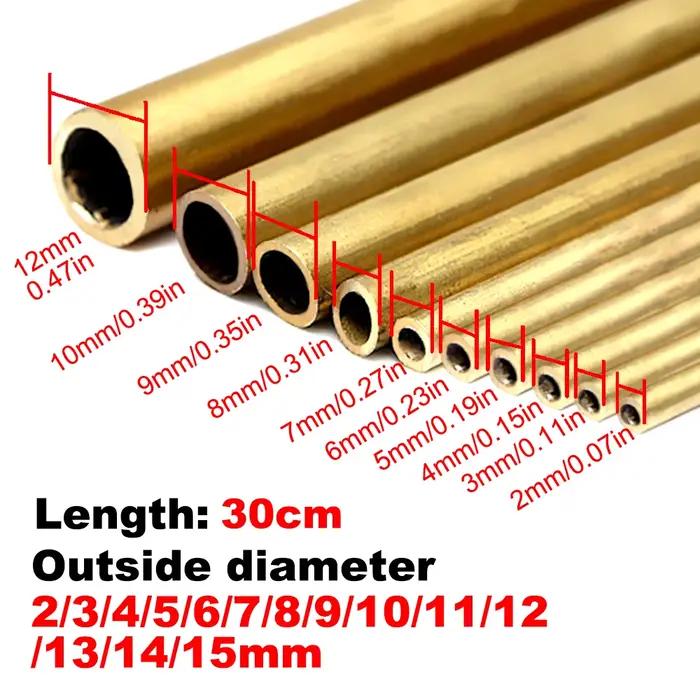 Diamètre du Tube en laiton 2/3/4/5/6/7/8/9/10/11/12/13/14/15mm longueur 300mm 0.5mm tube rond tige en laiton outil de coupe de modélisation