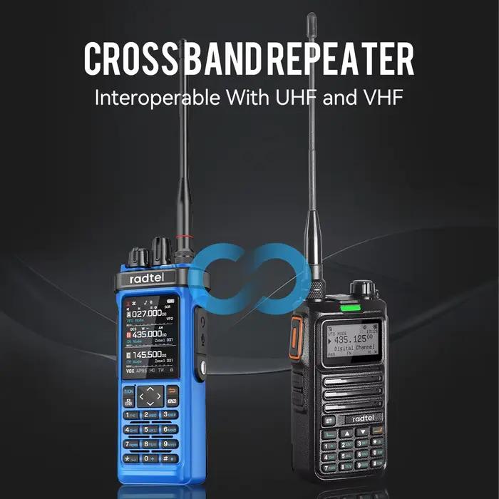 Radtel RT-950 PRO bleu + câble de programmation talkie-walkie avec GPS APRS 10W Bluetooth programmation téléphonique Radio amateur RT-950PRO SSB