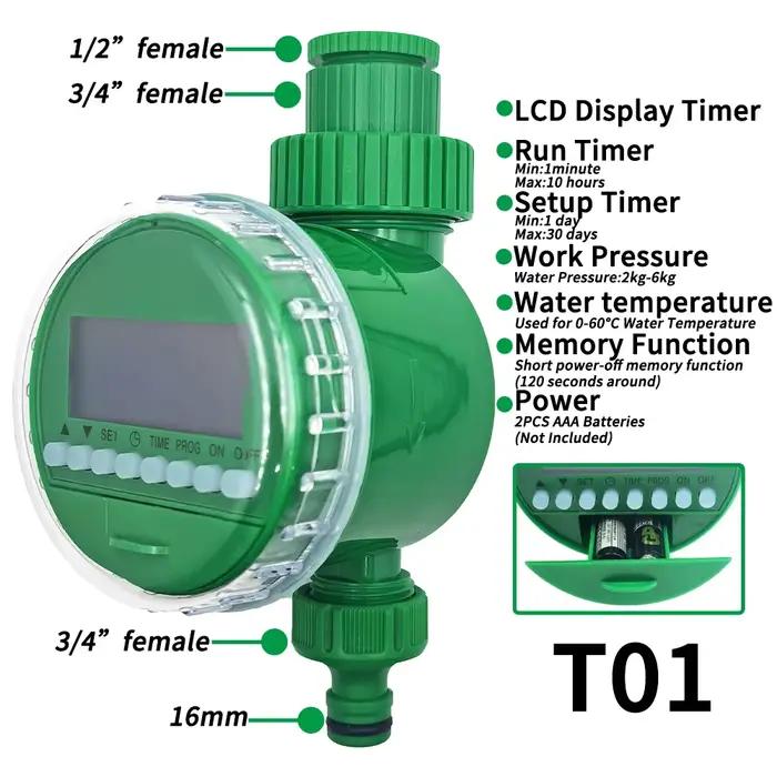 Minuterie électronique d'arrosage de jardin avec écran LCD