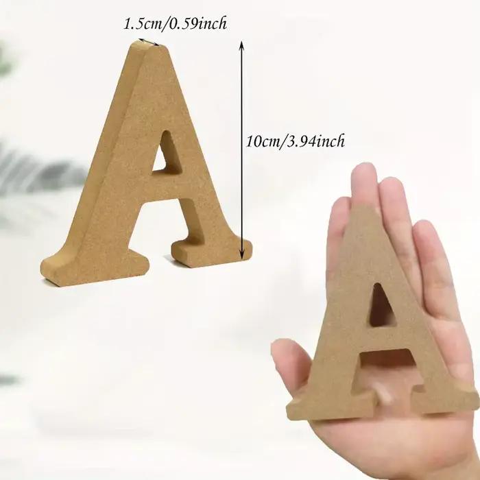 26 lettres de l'alphabet en bois, bricolage artisanal, lettres décoratives tridimensionnelles, décorations, fournitures artisanales