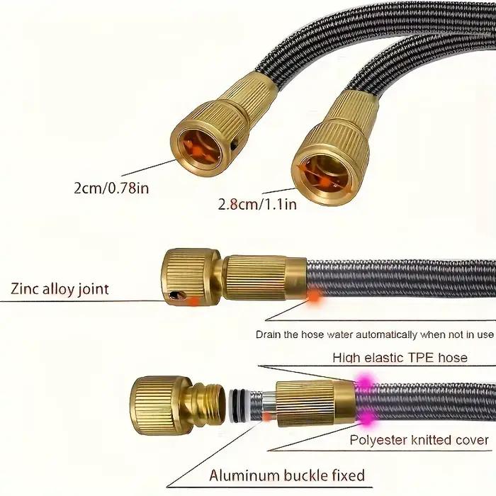 Tuyau d'arrosage extensible de 150 pieds avec pistolet à haute pression