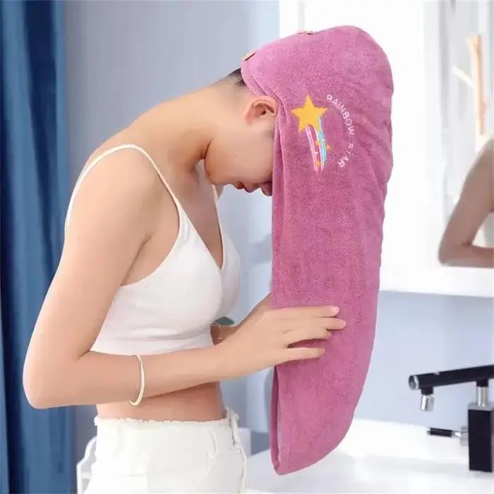 Serviette à séchage rapide pour cheveux, serviettes en microfibre, Anti-frisottis, pour cheveux secs, séchage rapide, pour filles, bonnet de douche de plage