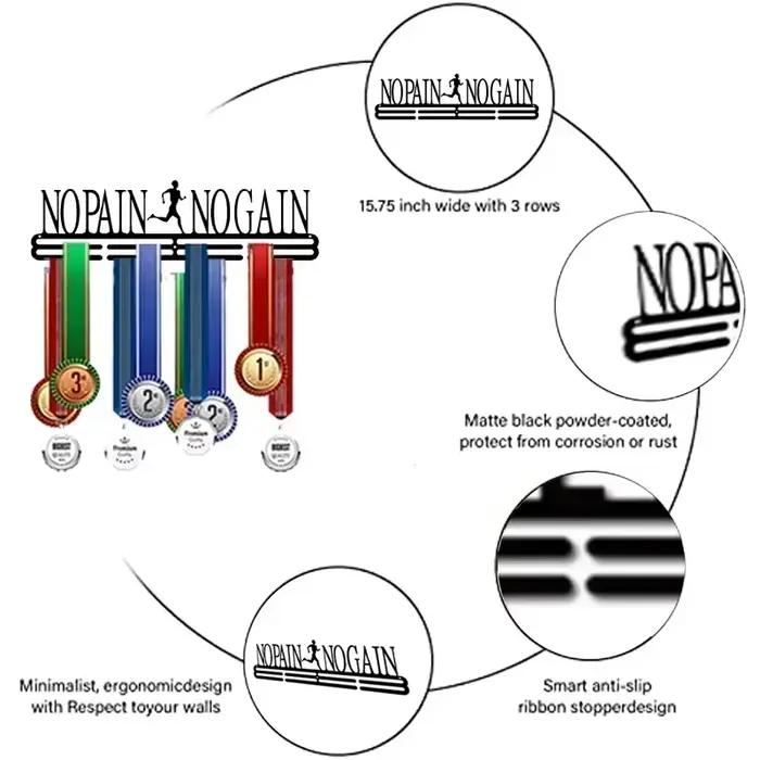 Présentoir de médaille de course de marathon T1, cintre de support, mur d'évaluation, sports de course