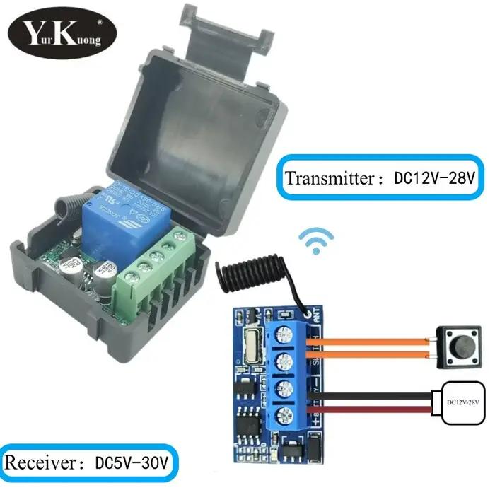 Commutateur à télécommande DC5V-30V récepteur DC12V-24V émetteur à distance DC12V 14V 18V 24V 1527 PCB conseil installent le bouton externe