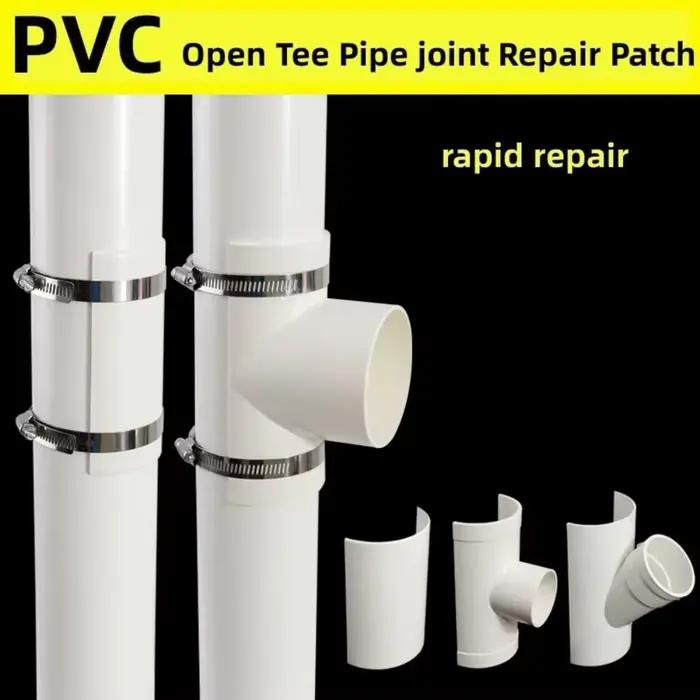 Nouveau Patch de Réparation pour Tuyau PVC Blanc 50 75 110 Raccord en T Ouvert Adaptateur