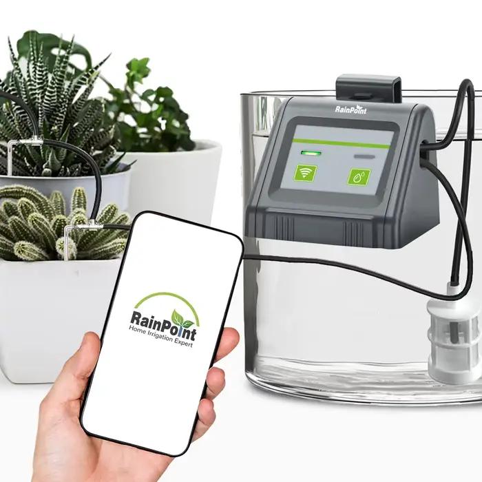 Kit d'arrosage automatique WiFi RAINPOINT avec contrôleur vocal Tuya APP pour 10 plantes en pot