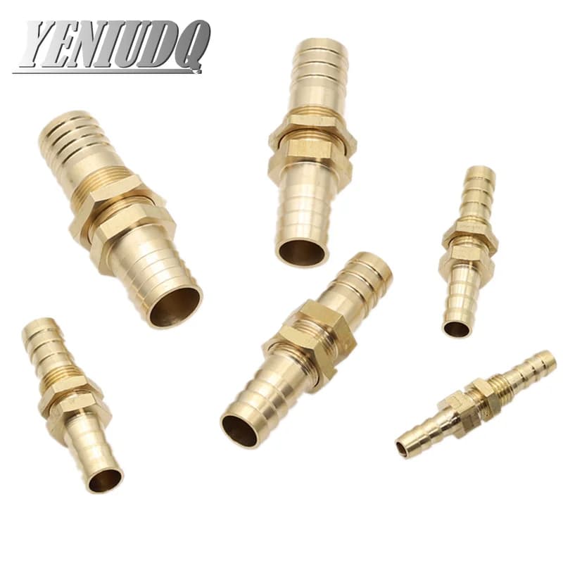 Raccord de tuyau à barbillon en laiton pour cloisonnement, 6, 8, 10, 12, 14, 16 mm, pour carburant,