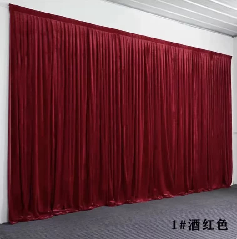 Rideau de fond en velours bordeaux pour fête, mariage, rideaux photo sans plis, draperies de fond en
