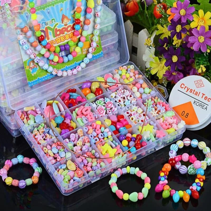 Ensemble de perles pour filles, Kit de fabrication de bijoux pour enfants, perles pour Bracelets, ba