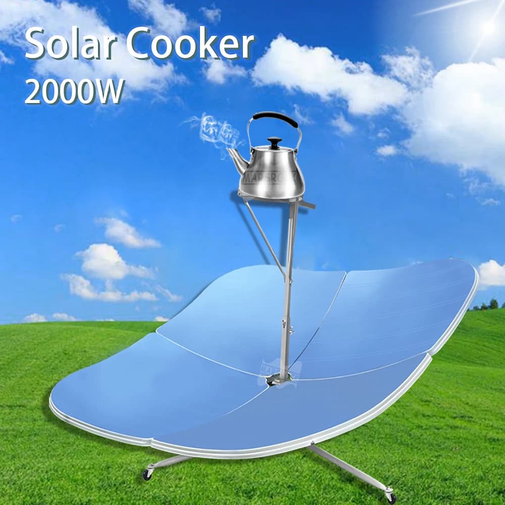 Poêle solaire parabolique ES, 2000W, poêle solaire, maison, cuisson en plein air, Leurs oûts frits d