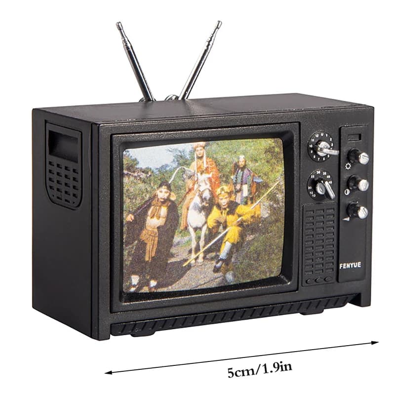 Xm Xm1Pc PP 5*3.5*4.8CM avec figurine, modèle de meuble, jouet décoratif, télévision miniature vinta