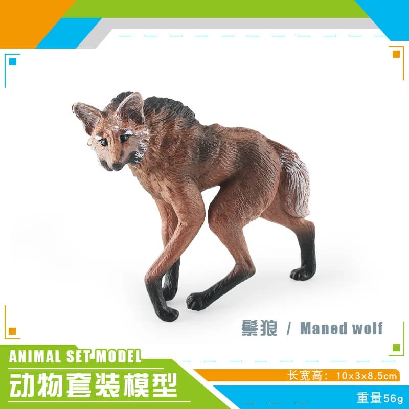 Modèle de simulation de loup-mâle, figurine de loup-brésilien (Thylacine), animal sauvage de la prai