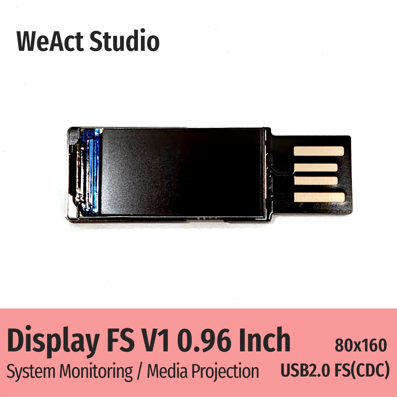 WeAct 0.96 pouces USB écran secondaire pour ordinateur CPU GPU RAM HDD affichage 80*160 système moni