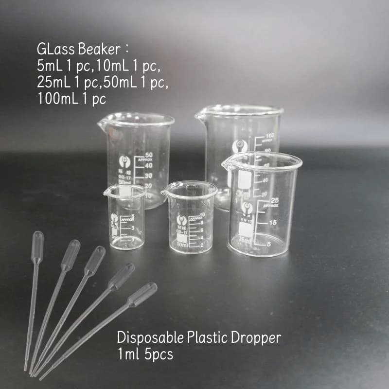 Bécher en verre borosilicaté de laboratoire, compte-gouttes en plastique pour poulet, 5ml, 1 pc,10ml