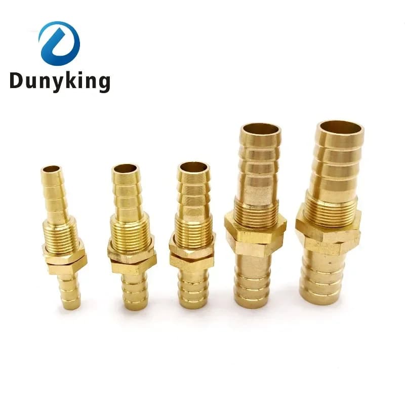 Tuyau 6 8 10 12 14 16mm tuyau barbelé cloison en laiton Tube barbelé raccord de tuyau coupleur conne