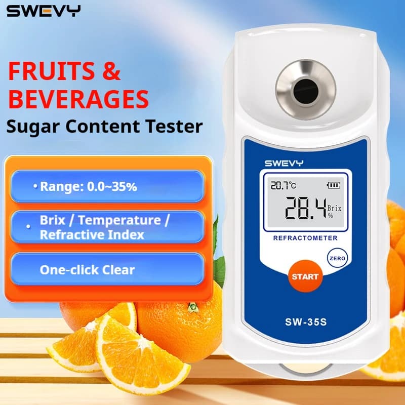 SWEVY SW35S/SW35T/SW53T Lcd compteur de sucre numérique jus Atc compteur de sucre 0-53% testeur douc