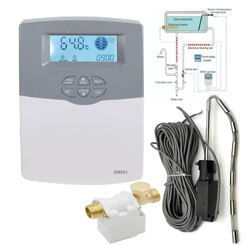 Contrôleur de chauffe-eau solaire SR501 non pressurisé avec remplissage automatique de l'eau, contrô