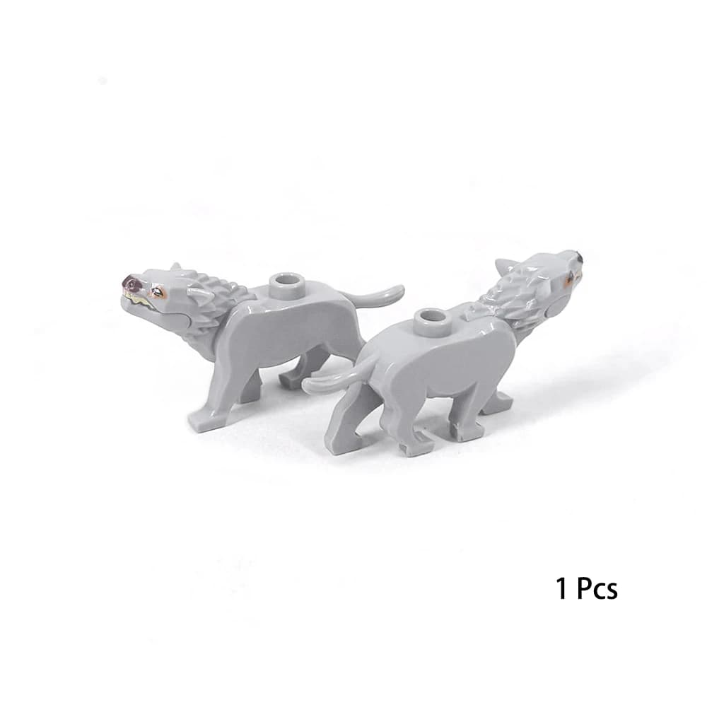 Pièces d'animaux de loup sauvage en bois, blocs de construction MOC, ferme, ranch, ville, zoo, anima