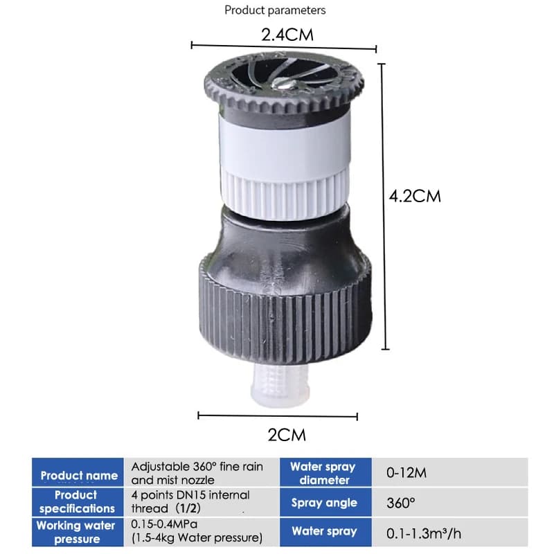 Réglable 360 ° Arroseur pour buse d'irrigation de pelouse de jardin, arrosage automatique